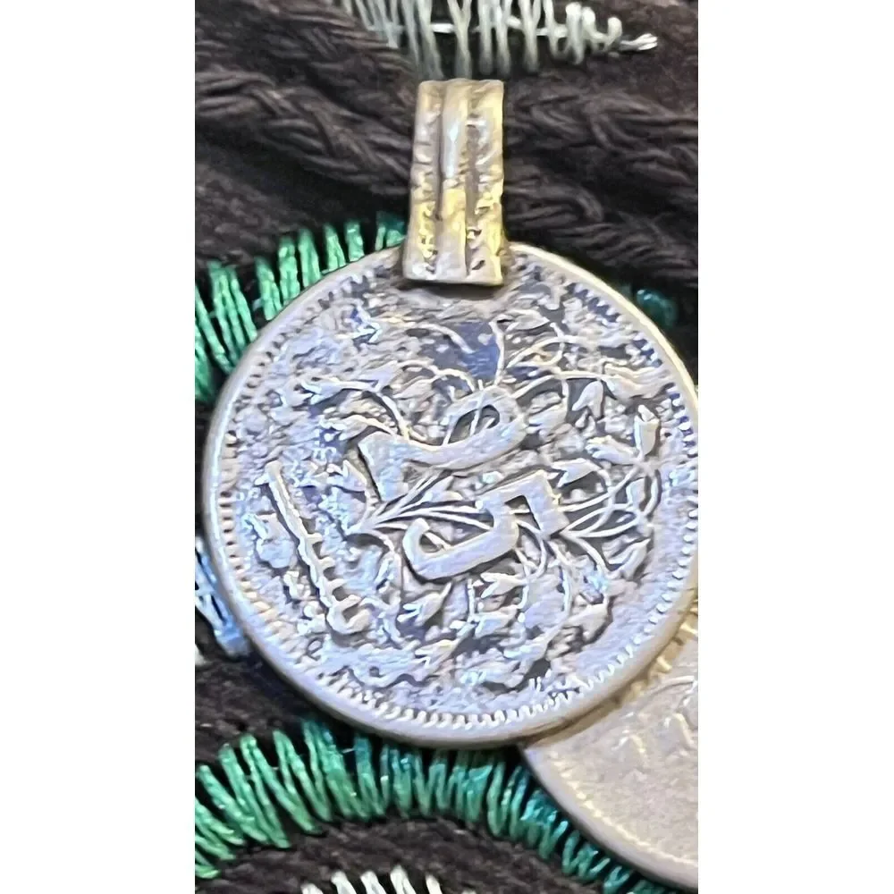 Pakistan 48 Paisa Coin Decorated Purse With Beads Embroidery 1969-1981 Dated - Picture 12 of 16